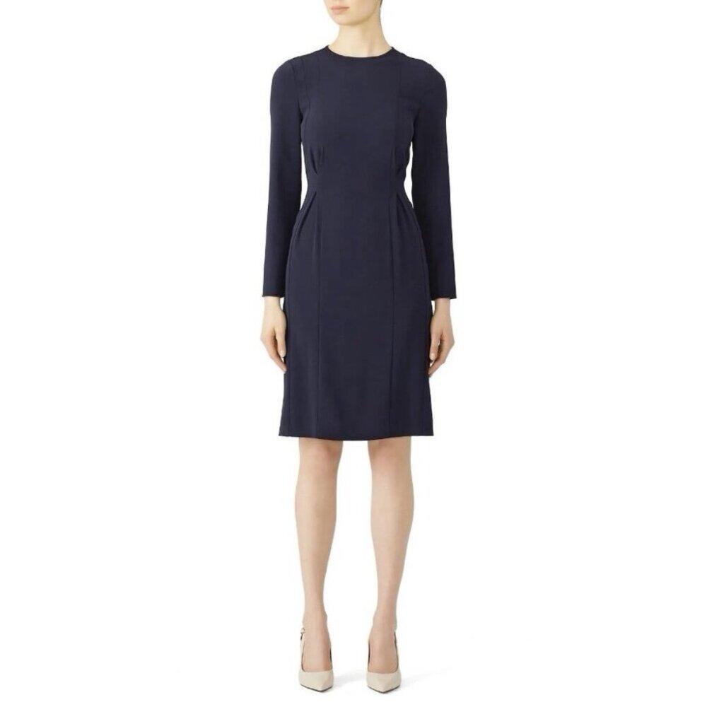 L.K. Bennett Navy Crepe Jessica Dress Sheath Size US 6